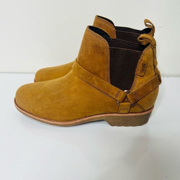 Teva Brown Ankle Boots LEather NEW Sz 7.5 - Picture 1 of 8